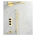 thumbnail image 2 of Thermostatic Bathroom Shower Faucet In Wall Gold Bath and Shower Faucet Set Black Thermostatic Mixer Bath and Rainfall Shower, 2 of 7