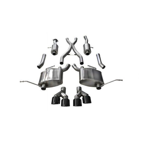 Corsa 14-16 Jeep Grand Cherokee Summit Edition Black 2.5in Dual Rear Exit Cat-Back Exhaust
