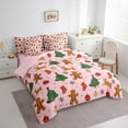 thumbnail image 3 of Manfei Cute Gingerbread Xmas Tree Bedding Comforter Set 7-Piece, Christmas Stocking Snowflake King Bedding Sets, New Year Festival Bed Sheets Ultra Soft Home Decor, 3 of 8