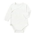 thumbnail image 1 of Toddler Romper Boys Long Sleeve Solid Romper Bodysuit Toddler Jumpsuit White 3-6 Months, 1 of 2
