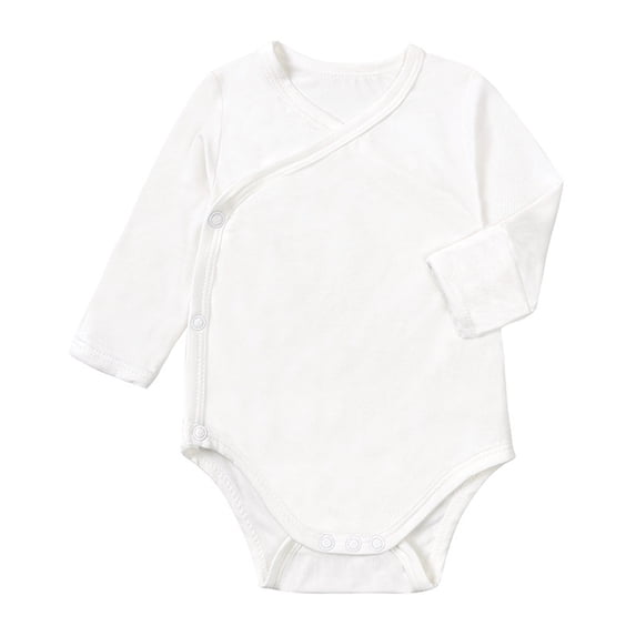 Toddler Romper Boys Long Sleeve Solid Romper Bodysuit Toddler Jumpsuit White 3-6 Months