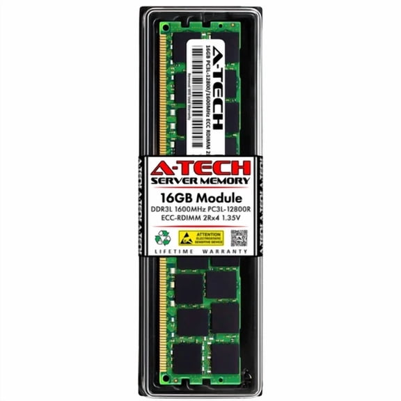 A-Tech 16Gb 2Rx4 Pc3-12800R Ddr3 1600Mhz 1.35V Ecc Rdimm Reg Server Memory Ram
