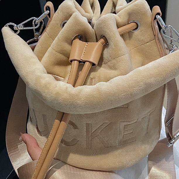 El cubo de la felpa empaqueta el totalizador mullido femenino del lazo ajustable portátil para las vacaciones JShteea Para Estrenar