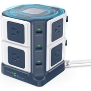 USB Power Strip with Wireless Charger BESTEK 8-Outlet Surge Protector and 6 USB 1500 Joules