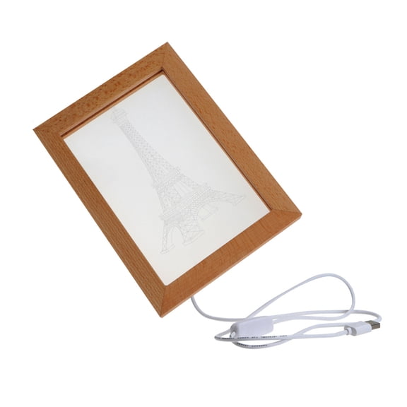 NIYANGLE Wooden Multi LED USB Powered Acrylic Frame Night Light Home Decoration