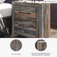 thumbnail image 4 of Signature Design by Ashley Drystan Rustic Industrial 2 Drawer Nightstand with 2 Slim-Profile USB Charging Stations, Weatherworn Brown, 4 of 7