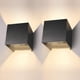 thumbnail image 1 of 2 luces de pared para interior y exterior de 12 W, ajustables, 3000 K, LED negro, IP65, resistente al agua, moderna lámpara de pared de aluminio para dormitorio, hogar, escaleras, pasillo, sala de, 1 of 5