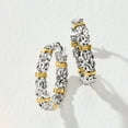 thumbnail image 3 of Ross-Simons Byzantine Station Hoop Earrings in Sterling Silver With 14kt Yellow Gold, Women's, Adult, 3 of 5