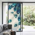thumbnail image 2 of Retro Blue Window Privacy Film Green Peacock Feathers Abstract Art Decorative Glass Window Film UV Blocking Static Cling Non-Adhesive Sticker Covering for Home Door 35.4x78.7 inches, 2 of 7