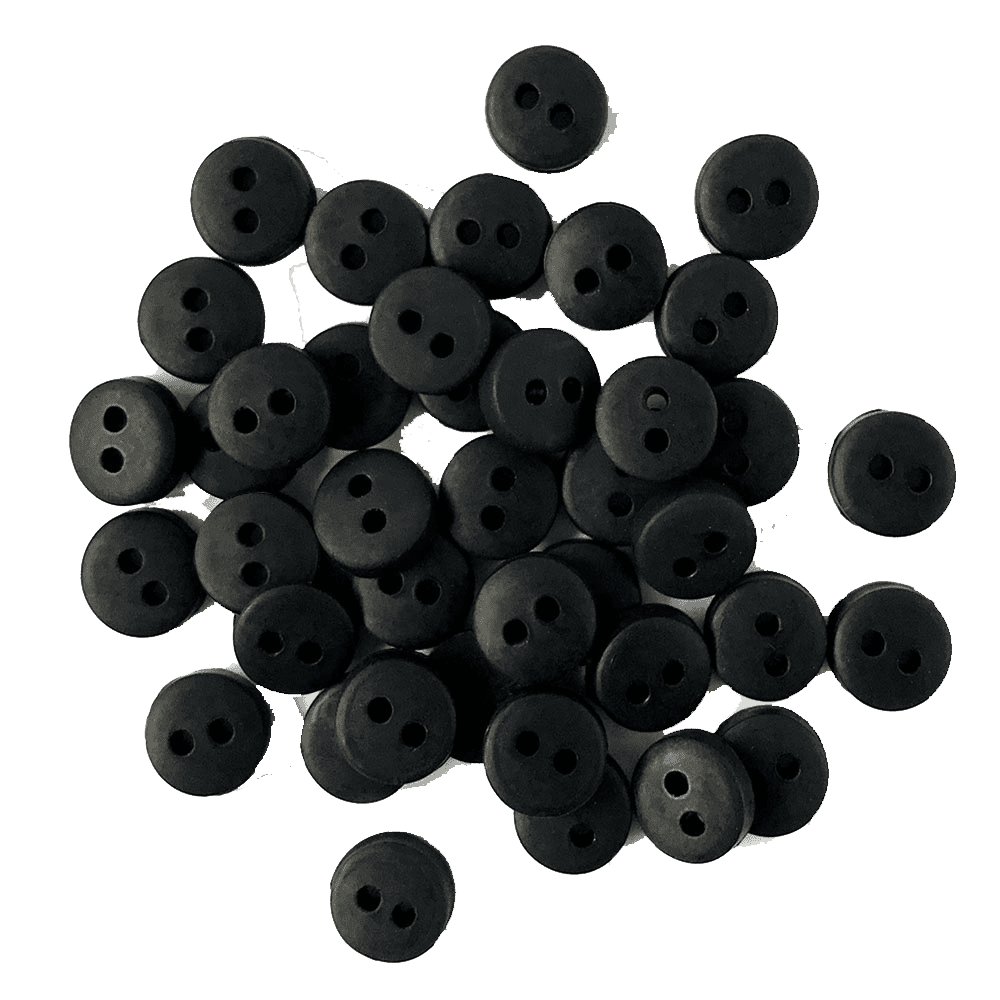 Tiny Buttons For Sewing, Doll Making and Crafts (Black) 3 Packs 120
