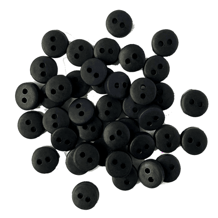 Tiny Buttons For Sewing, Doll Making and Crafts (Black) - 3 Packs - 120
