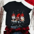 thumbnail image 2 of Camisas de Navidad Para Mujer Cuello Redondo Enano Copo de Nieve Estampado Manga Corta Tops Odeerbi  ODB207904, 2 of 8