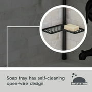 Better Homes & Gardens Matte Black Rust-Resistant Tension Pole Shower Caddy with 3 Adjustable Baskets