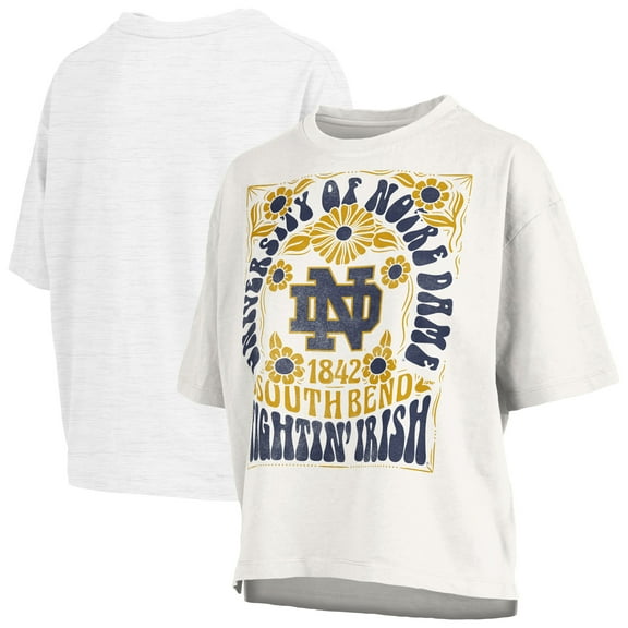 Women's Pressbox White Notre Dame Fighting Irish Harmony Oversized Slub T-Shirt