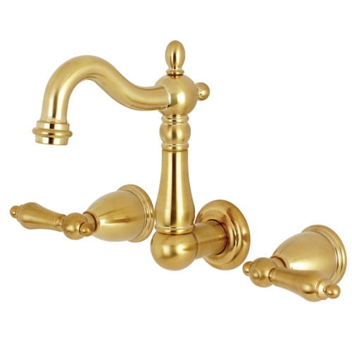 Kingston Brass KS1225AL Heritage Wall Mount Bathroom Faucet, Oil Rubbed Bronze