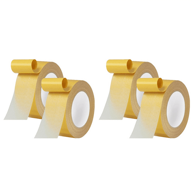 Cinta de Doble Cara de 4 Piezas, Cinta Autoadhesiva Fina de 2 Caras de Alta Adherencia, Cinta de Tela Transparente Universal de Doble Cara de 4 cm X 20 M