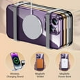 thumbnail image 4 of DeCase Slim Fit Case for iPhone 15 Pro Max Crystal Clear MagSafe Magnetic Plating, Fashionable Lightweight Design, Shockproof Protection, Only Compatible with iPhone 15 Pro Max,Purple, 4 of 4