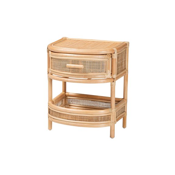 bali & pari Kiara Bohemian Rattan Nightstand