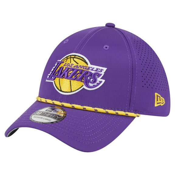 Men's New Era Purple Los Angeles Lakers Featherweight Poly Rope Flex 39Thirty Hat
