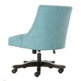 thumbnail image 6 of SAFAVIEH Soho Tufted Swivel Desk Chair with Caster, Light Blue Linen, 6 of 9