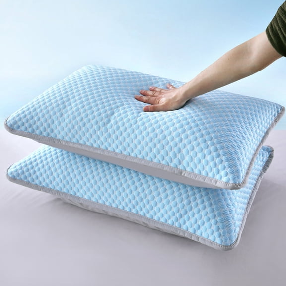 Fmxomd Cooling Pillow Cases, Summer Cool Pillowcases for Hot Sleepers, Soft 13" x 29" Pillow Cover with Zipper (Blue, Standard & Queen Size)