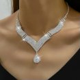 thumbnail image 2 of K-KED 2Pcs Fashionable Rhinestones Necklaces Earrings Delicate Jewelry Sets Women's Accessor:yq-02, 2 of 9