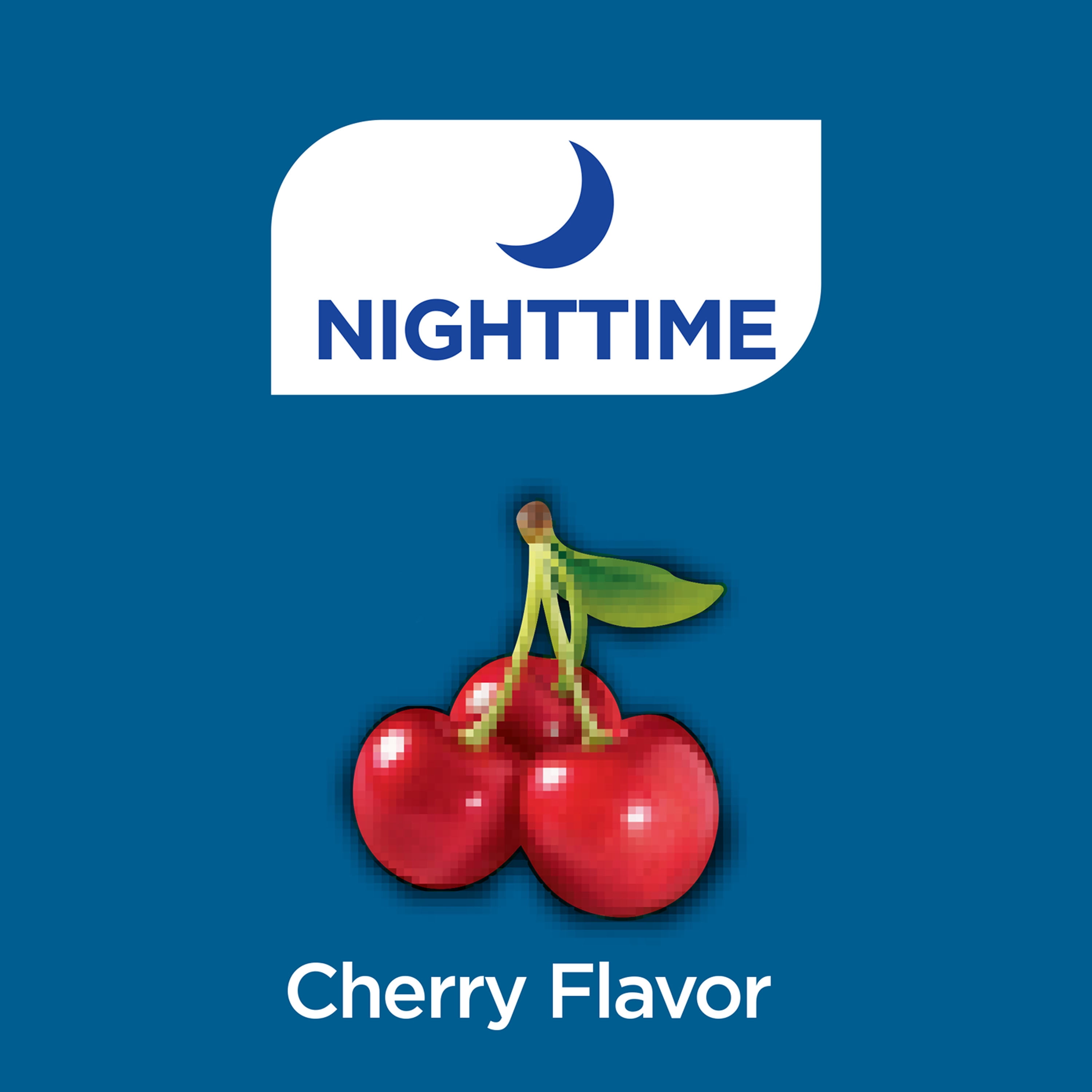 Equate Nighttime Cold and Flu Relief Liquid, Cherry Flavor, 8 fl oz, Compare to Vicks® Nyquil® Cold & Flu Active Ingredients