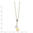 thumbnail image 2 of Real 14kt Yellow Gold Diamond Circles 18 inch Dangle Necklace; 16.5 inch; for Adults and Teens; for Women and Men, 2 of 2