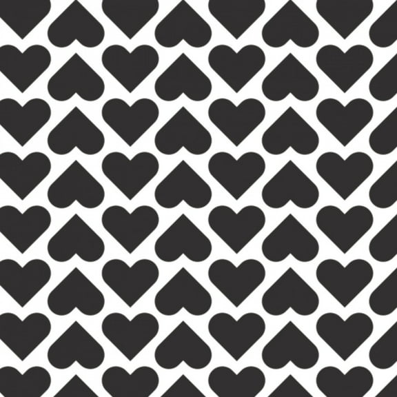 Camelot Fabrics Wild Hearts Black 100% Cotton Sold by The Yard