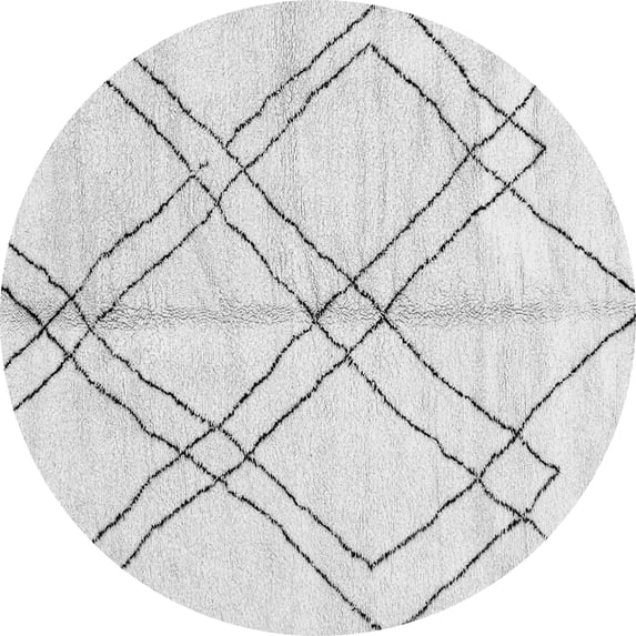 Ahgly Company Indoor Round Solid Gray Modern Area Rugs, 3' Round