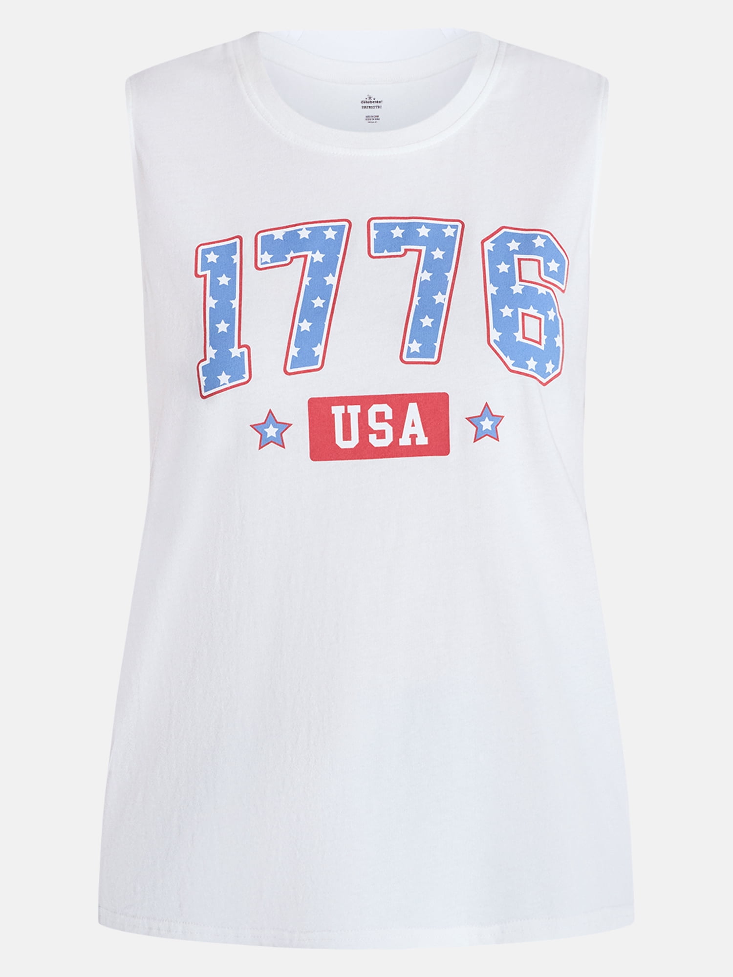 Americana Women's Seventy Six Stars Graphic Muscle Tank Top from Way to Celebrate, Sizes S-XXXL