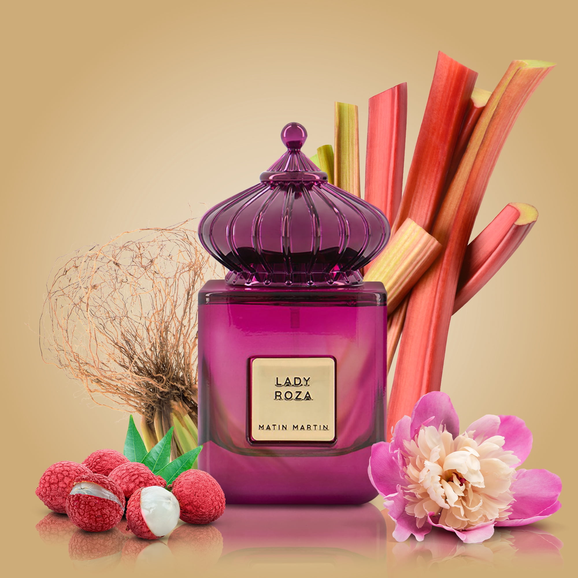Matin Martin Lady Roza - Arabian Perfume for Women - Floral Womens Perfume with Rose, Cedar and Cashmeran Notes - Long-Lasting Travel Perfume - 3.4 oz