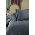 thumbnail image 3 of Knitted Bedspread Set, Wavy Dashed Lines 3-Piece Detailed Quilt with Pillow Shams Jacquard Pattern Coverlet for All Seasons Heavyweight Cotton Blend Bedding Set, 3 Sizes, Dark Blue Grey, by Ambesonne, 3 of 3