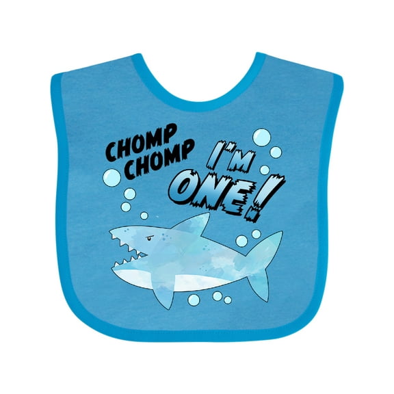 Inktastic Chomp Chomp I'm One Birthday Party Shark Boys or Girls Baby Bib