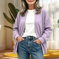 thumbnail image 2 of Edvintorg Coats for Women Fleece Long Sleeve Open Front Loose Casual Jacket with Pockets Clothes for Women S-2XL Purple, 2 of 4