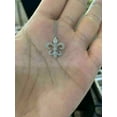 thumbnail image 2 of 2Ct Round Cut Lab-Created Diamond Fleur Di Lis Pendant 18" Inch Free Chain 14K White Gold Plated Silver, 2 of 3
