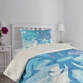 thumbnail image 4 of Ambesonne Blue Quilted Coverlet 2 Pcs, France Fleur de Lis, Twin Size, Blue, 4 of 5
