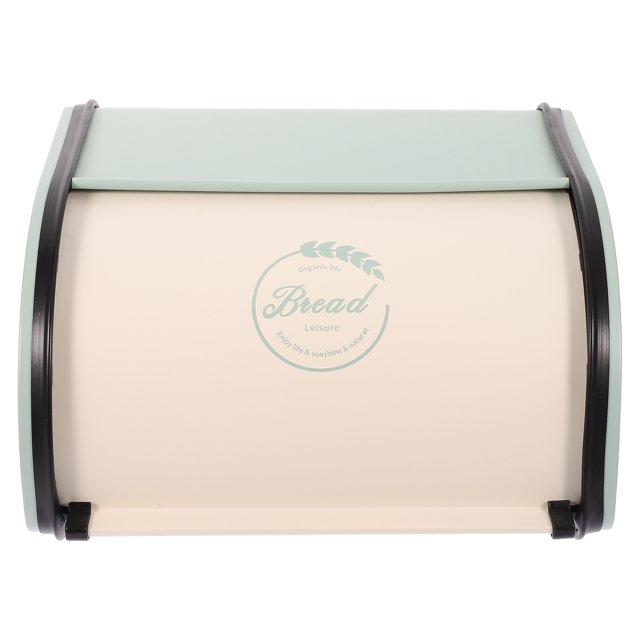 Metal Bread Box: Kitchen Countertop Small Bread Storage with Roll Top Lid Modern Bread Holder for Homemade Bakery Bread