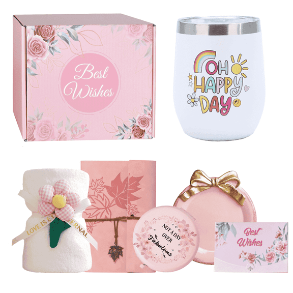 CJIAWYS Mother's Day Personal Care Gift Basket, 6 Piece with 12 OZ Stainless Steel Tumbler
