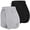 Black,Light Grey, variant on URATOT 2 Pack L Cotton Yoga Short Women Summer Running Gym Sports Waistband Shorts with Pockets, Black, Dark Grey