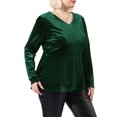 thumbnail image 4 of Agnes Orinda Women's Plus Size Festival Party Velvet Curvy Fall Winter Babydoll Blouse 2X Dark Green, 4 of 8