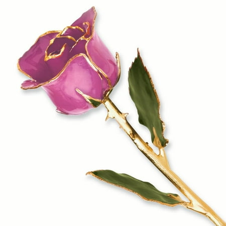 Leaf Orchid Flower - Lacquer Dipped Gold Trim Lilac Pink Rose Figurine Orchid Leaf K Trimmed Keepsake Floral Home Decor Flower Gifts For Women For Her