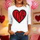 thumbnail image 1 of TaTaai Women's A 3/4 Sleeve Christmas Printed Round-neck Top Gift, 1 of 6