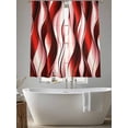 thumbnail image 6 of Sheer Curtains 63 Inches Long, Red Striped Ombre Light Filtering Window Curtains for Living Room/Bedroom, Modern Red Moire Geometric Rod Pocket Voile Sheer Curtain Drapes, 52"W x 63"L, 2 Panels, 6 of 8