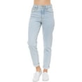 thumbnail image 1 of MixMatchy Women's Classic High Rise Rolled Hem Zip Fly Button Closure Jeans, 1 of 6