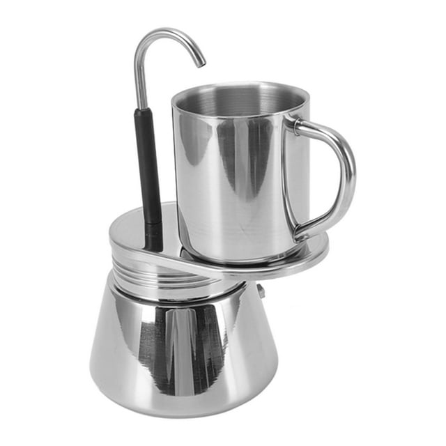 Moka Pot with Single Spout DIY Tube Coffee Pot Cup Set Outdoor Camping Coffee Maker Appliances Tools