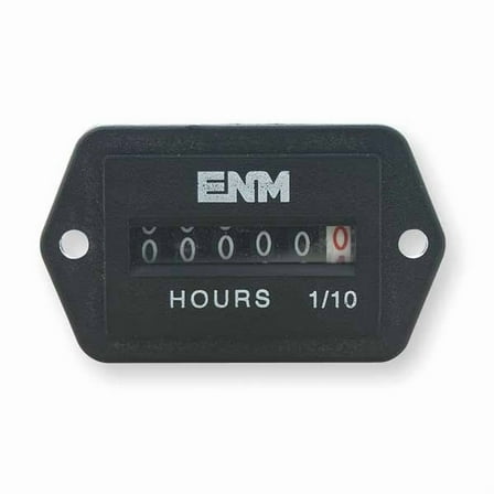 Enm DC Hour Meter,6-Digit,2-Hole Rectangular T41E45
