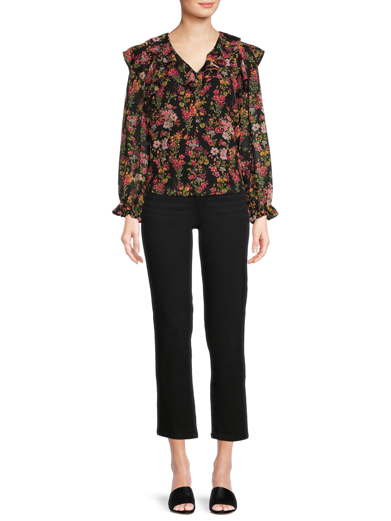 Time and Tru Women's Ruffle Blouse