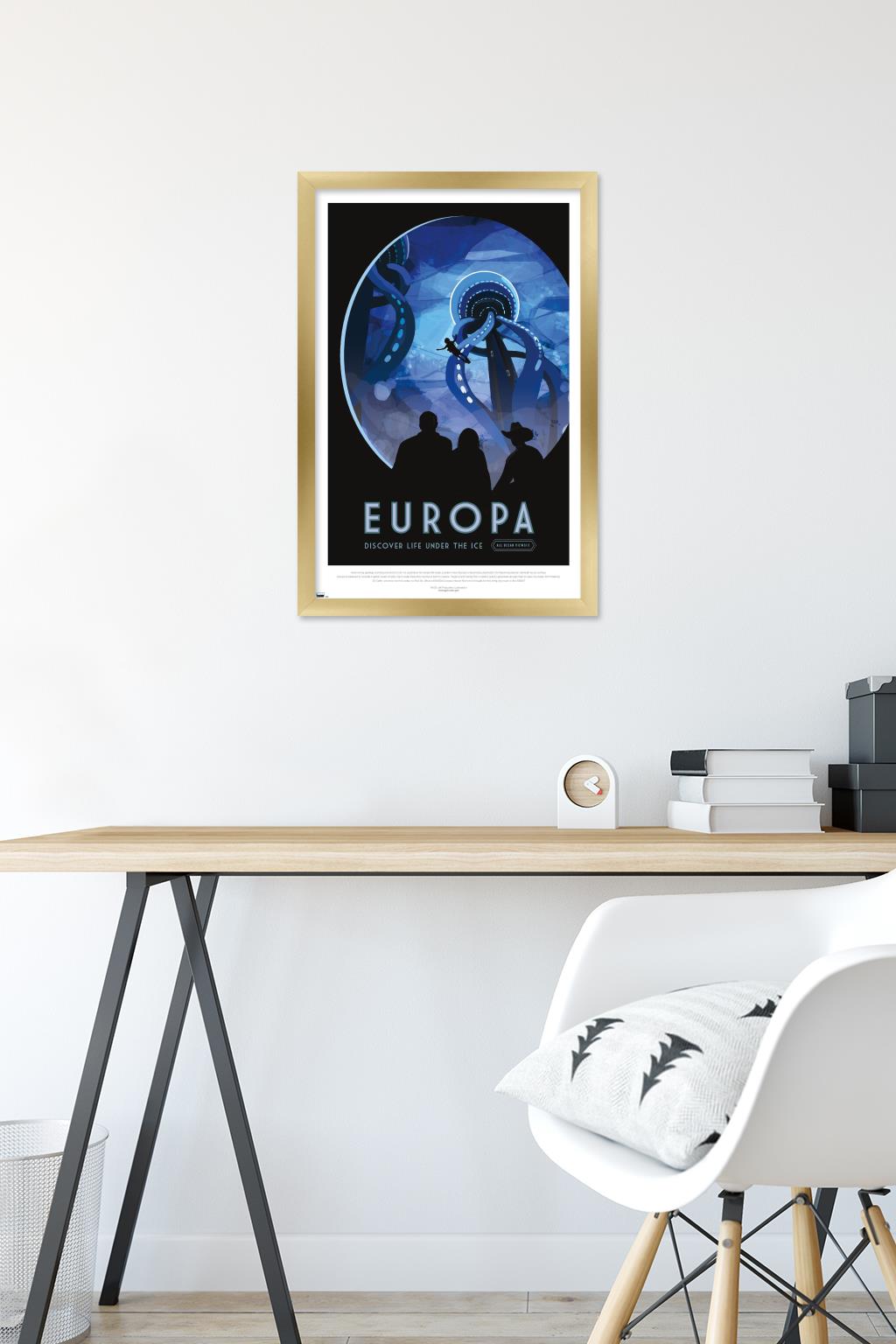 NASA - Europa Travel Poster Wall Poster, 14.725" x 22.375" Framed