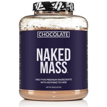 Chocolate Naked Mass - All Natural Chocolate Weight Gainer Protein Powder - 8lb Bulk  GMO Free  Gluten Free & Soy Free. No Artificial Ingredients - 1 360 Calories - 11 Servings